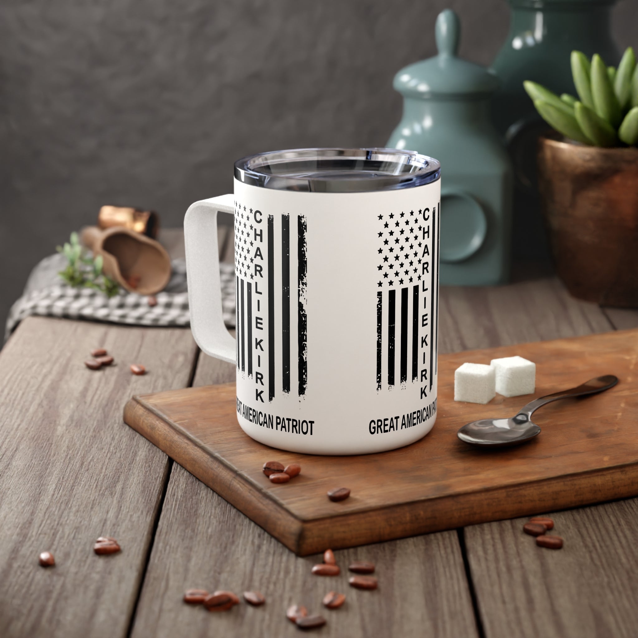 Patriotic Insulated Coffee Mug, 10oz - Great American Patriot, Unique Gift, Campaign Mug, Daily Coffee Companion, Perfect for Patriots